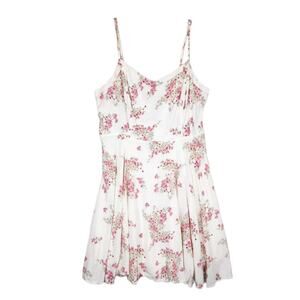 Old Navy Women's L Pink White Floral Slip Sun Cami Dress, Cottagecore Coquette